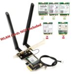 M.2 NGFF Wireless Card to PCIe Adapter Desktop WLAN Converter w/ 2X 6dBi Antenna for Intel AX201 AX200 9260 8265 8260 7265 7260(NO WiFi Card)