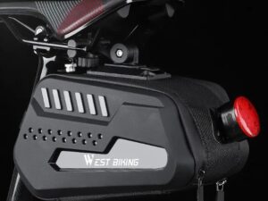 2.7L Large Capacity Bicycle Saddle Bag Waterproof TPU Shell Carry Bag with Taillight hanger for Road Bike/Mountain Bike