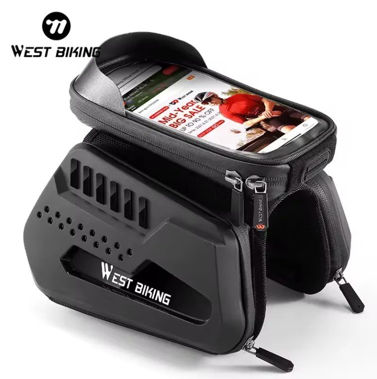 Waterproof Hard Shell Bicycle Phone Holder Bag Mountain Road Bike Cycling Touch Screen Top Front Tube Frame Bag